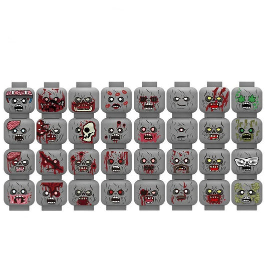 Zombie Minifigure Heads Custom Accessory